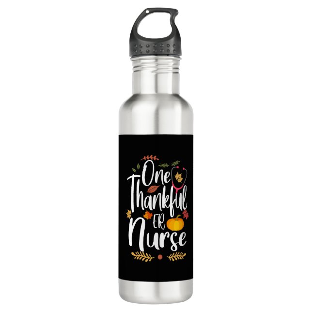 Garrafa Enfermeira de Dia de Ação de Graças Enfermeira de  (Frente)