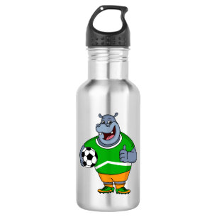 Garrafa Engraçado desenho animado do jogador de futebol d