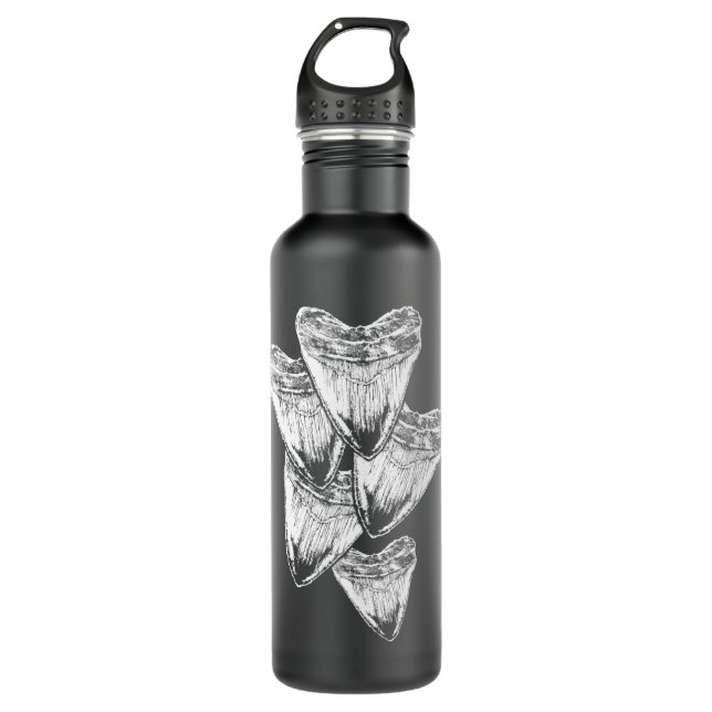 Garrafa Entusiastas do tubarão: madrinho fóssil Megalodon (Frente)