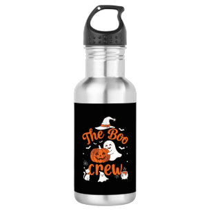 Garrafa Equipe Boo Fantasma Abóbora Gato Branco Chapéu de 