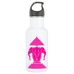 Garrafa Erawan Rosa Três Elefante De Cabeça Lao / Bandeira