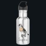 Garrafa Escola Cute Safari Zebra Kids<br><div class="desc">Esta garrafa de aço inoxidável de garotos fofinhos mostra uma ilustração de zebra safari,  e um lugar para você adicionar o nome de sua garota em uma fonte divertida e minimalista. O presente perfeito para qualquer amante de os animais,  perfeito para escola ou pré-escola!</div>