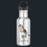 Garrafa Escola Cute Safari Zebra Kids<br><div class="desc">Esta garrafa de aço inoxidável de garotos fofinhos mostra uma ilustração de zebra safari,  e um lugar para você adicionar o nome de sua garota em uma fonte divertida e minimalista. O presente perfeito para qualquer amante de os animais,  perfeito para escola ou pré-escola!</div>