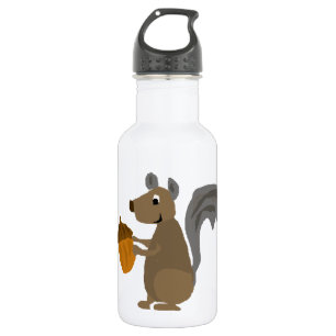 Garrafa Esquilo cinzento engraçado com bolota