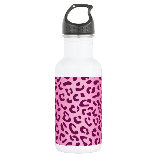 Garrafa Estilosa Estampa de Leopardo Rosa (Frente)