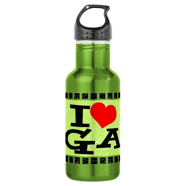 Garrafa Eu amo a Geórgia. (Frente)