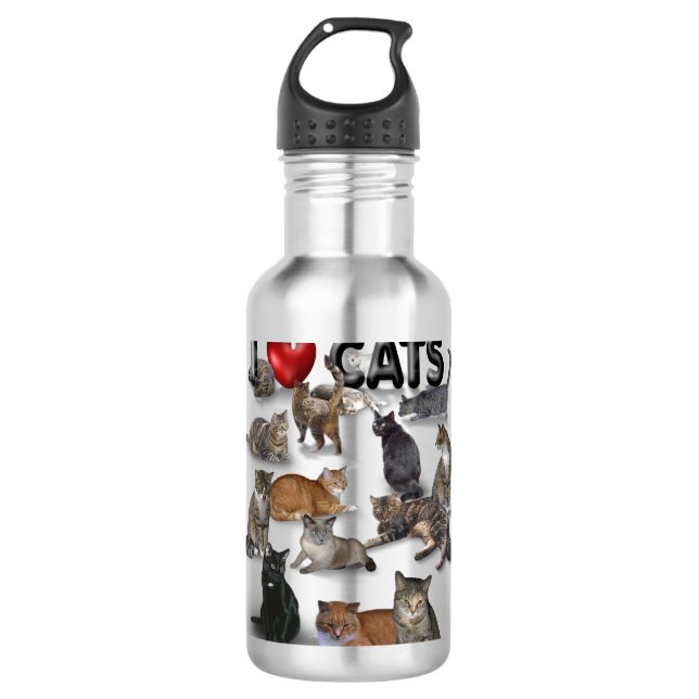 Garrafa Eu amo gatos (Frente)