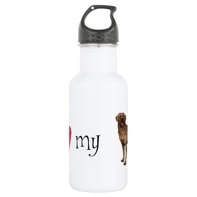 Garrafa Eu amo meu laboratório de chocolate (Frente)