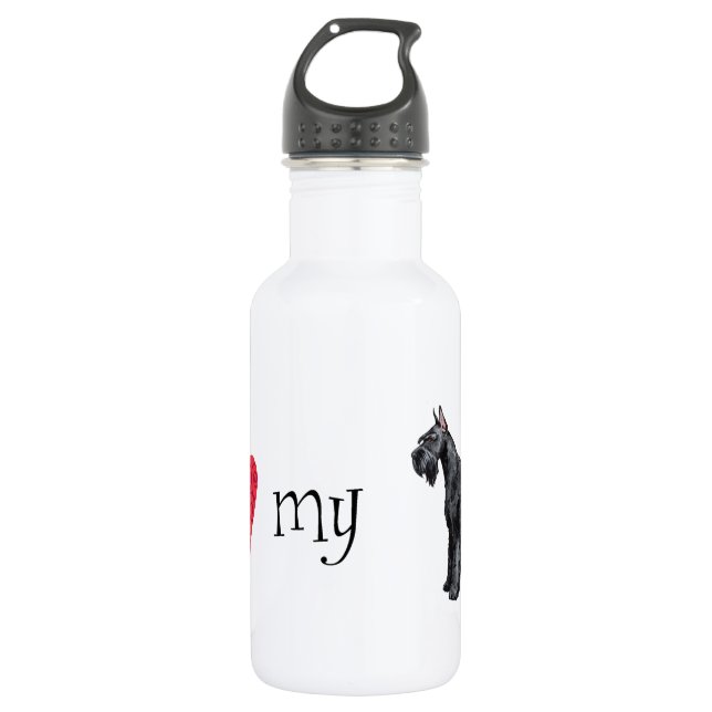 Garrafa Eu amo meu Schnauzer gigante (Frente)