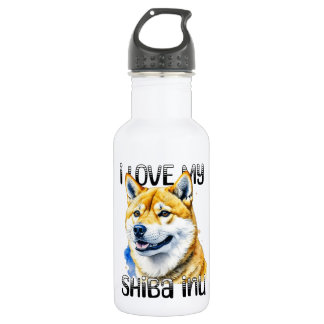 Garrafa Eu Amo Minha Shiba Inu | Proprietário do cão