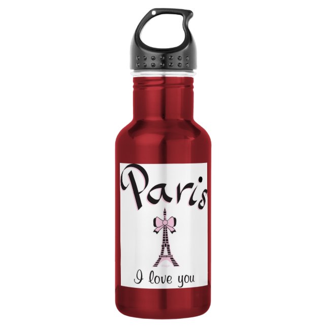 Garrafa Eu amo Paris (Frente)