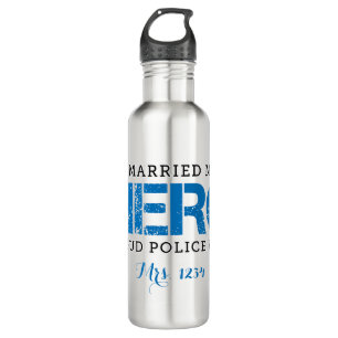 Garrafa Eu casei meu herói - esposa da polícia