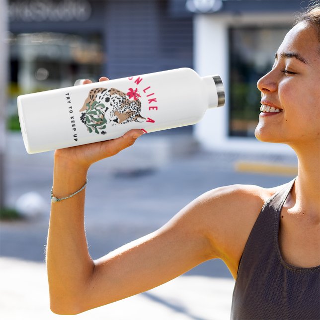 Garrafa Eu Corro Como Uma Rapariga Motivacional Vermelha L (Criador carregado)