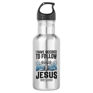 Garrafa Eu Decidi Seguir Jesus Camiseta Vintage
