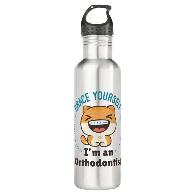 Garrafa Eu me gabo de ser um bote de animais ortodontista (Frente)