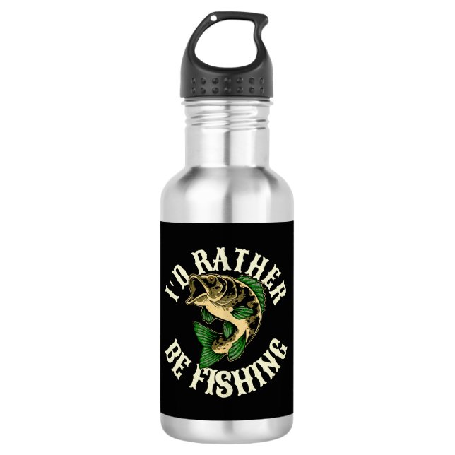Garrafa Eu Preferiria Estar Pescando Engraçado (Frente)