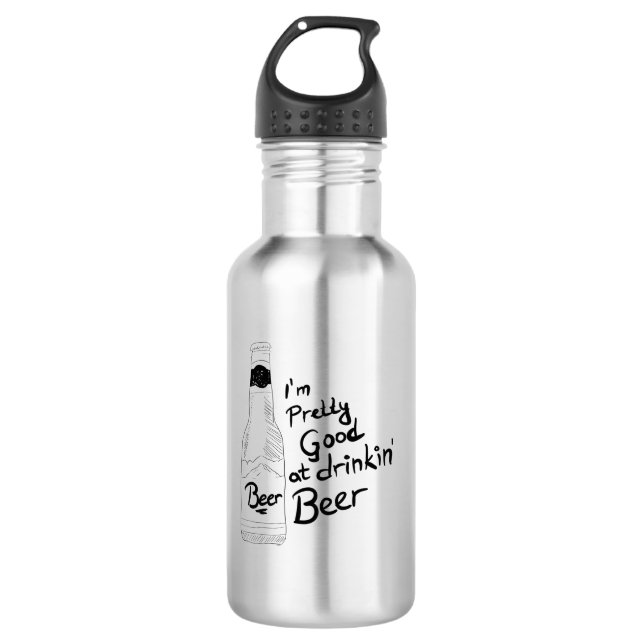 Garrafa Eu sou bonito bom em beber cerveja (Frente)