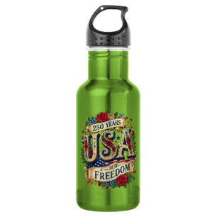 Garrafa eua 250 anos de liberdade floral americana
