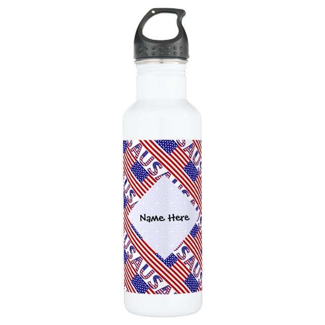 Garrafa EUA e América dos Estados Unidos Bandeira com Títu (Frente)