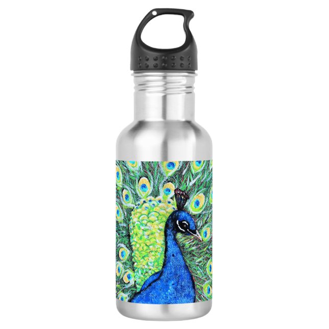 Garrafa Exibindo Pintura de Peacock (Frente)