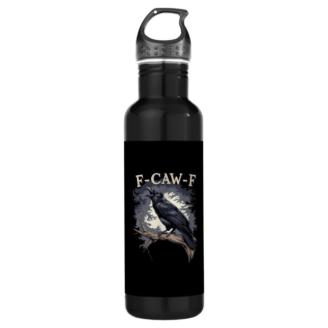 Garrafa F Caw F Funny Bird Crow Creative Casual Design (Frente)