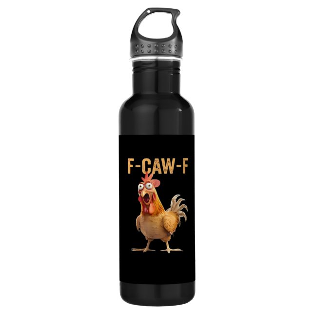 Garrafa F Caw F Funny Chicken Humor Rooster Meme Classic (Frente)