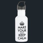 Garrafa Faça seus próprios manter a calma - preto<br><div class="desc">Olá! e boa vinda, criar e personalize seus próprios "mantêm design da calma" para este é original! Substitua as palavras "fazem seus próprios manter a calma" pela palavra de sua escolha e escolher a cor que você quer! Você pode imaginar e fazer tudo!! ex: "mantenha a calma e continue" "mantêm...</div>