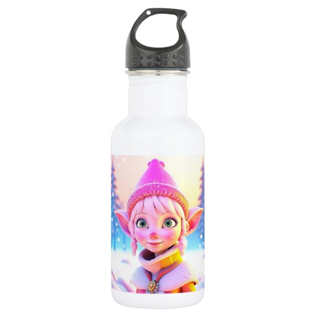 Garrafa Fada Rosa Fofa Natal Caprichoso (Frente)