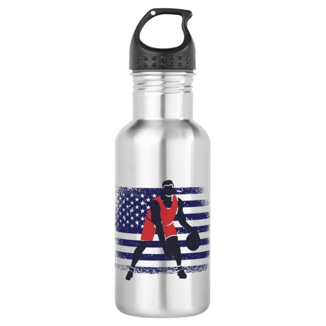 Garrafa Fan Jersey USA Flag de basquete (Frente)