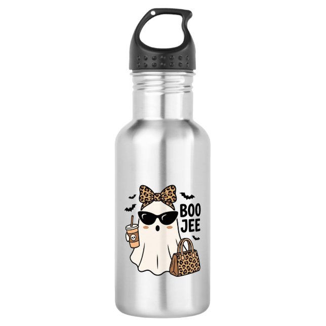 Garrafa Fantasma Boo Jee Halloween Arco de Leopardo Design (Frente)