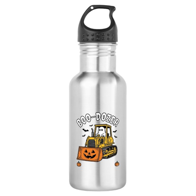 Garrafa Fantasma de Halloween Boo Dozer Bulldozer Engraçad (Frente)