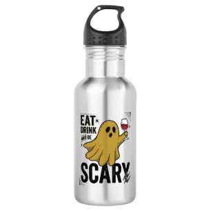Garrafa Fantasma de Halloween Coma Beba e Seja Assustador