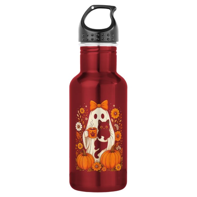 Garrafa Fantasma de Halloween Groovy segurando Floral de G (Frente)