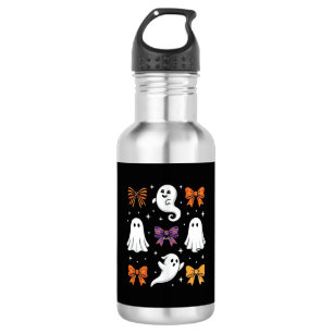 Garrafa Fantasma Fofo com Laços Design de Halloween_1