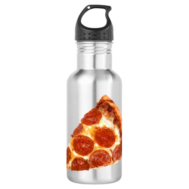 Garrafa Fatia de pizza de pepperoni clássica da SlipperyJo (Frente)
