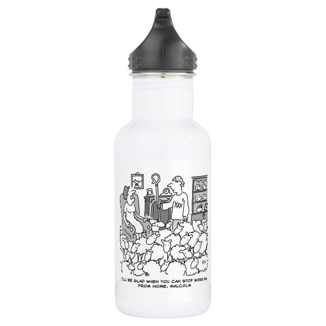 Garrafa Fazendeiro trabalhando de casa com ovelha. Engraça (Direita)