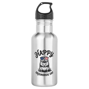Garrafa Feliz Dia do Groundhog Camisa de Desenho de Gravur