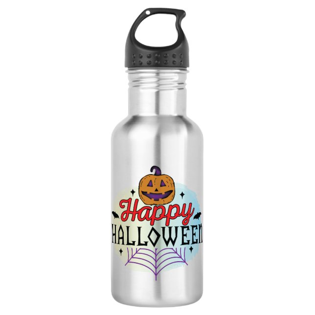 Garrafa Feliz Halloween, Halloween, Assustador, Fantasia (Frente)