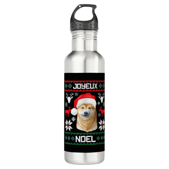 Garrafa Feliz Natal Shiba Inu Soft Christmas Dog T Shi (Frente)