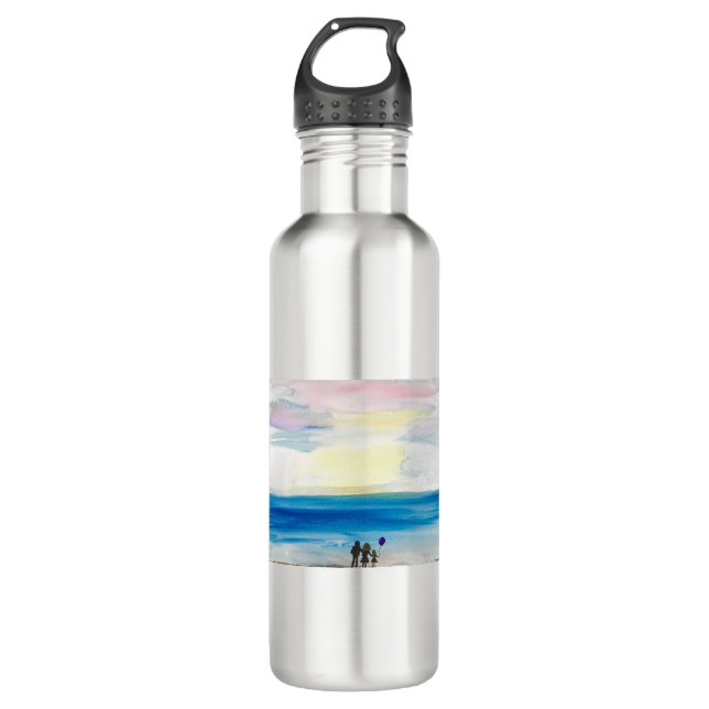 Garrafa Feriados de sol de praia casal (Frente)