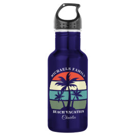 Garrafa Férias de Praia Personalizadas da Árvore Tropical 