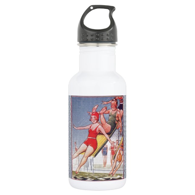 Garrafa Festa piscina Vintage Natação Verão (Frente)