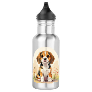 Garrafa Filhote de Beagle Tricolor Preto Castanho e Branco