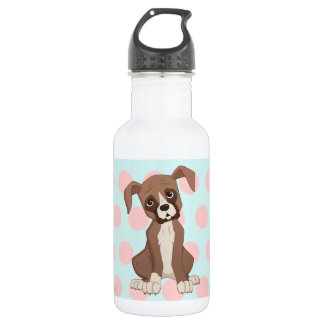 Garrafa Filhote de boxer em Pink Polka Dots