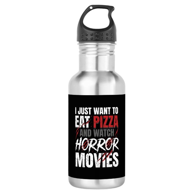 Garrafa Filmes de Terror de Pizza Design de Halloween_1 (Frente)