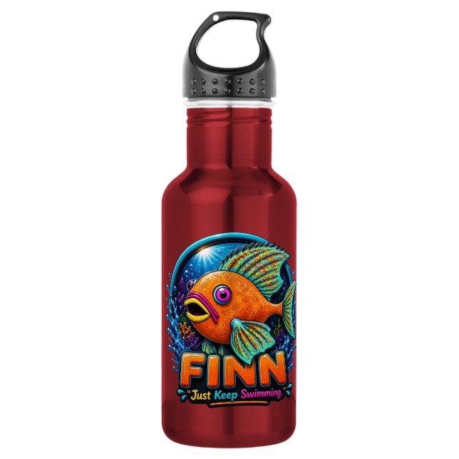 Garrafa Finn o Golfinho – “Surfe as Ondas da Maravilha”  (Frente)
