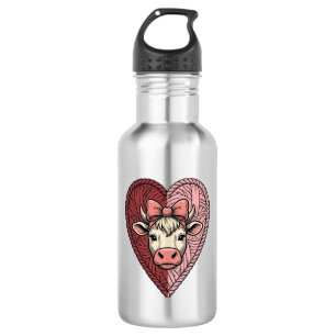 Garrafa Fio de Coração de Vaca Fofo Desenho de Gravura Vin