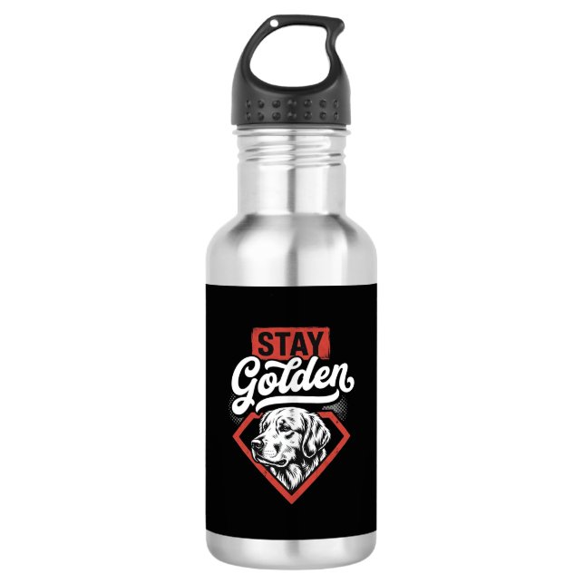 Garrafa Fique Dourado Retriever Dourado Retrô Cachorro (Frente)