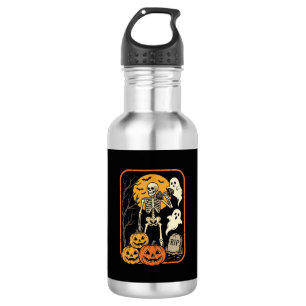Garrafa Fitness Halloween Esqueleto Fantasma Abóbora Trein