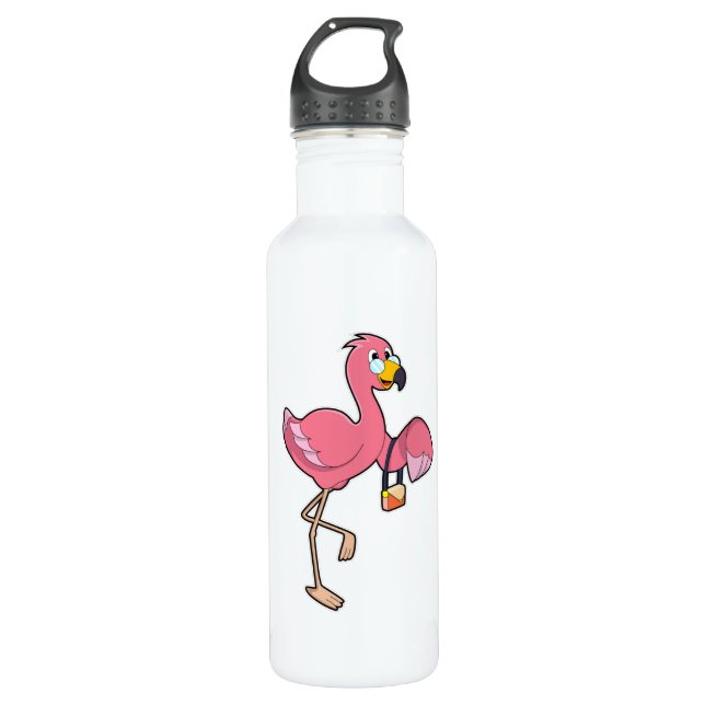 Garrafa Flamingo com bolsa (Frente)